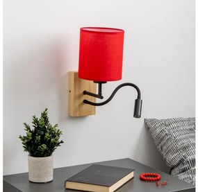 Brilagi - LED Аплик NUBILA WOOD 1xE27/25W/230V + LED/3W дъб/червен