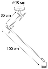 Модерна висяща лампа черна без абажур - Blitz