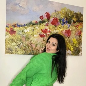 Картина на платно – Рисувани макове на ливада