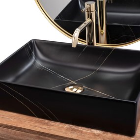 Умивалник за плот REA Inga Black Marble Mat