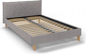 Сиво тапицирано двойно легло с решетка 140x200 cm Tina - Ropez