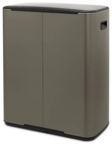 Сиво стоманено кошче за боклук за рециклиране с педал 60 l Bo – Brabantia