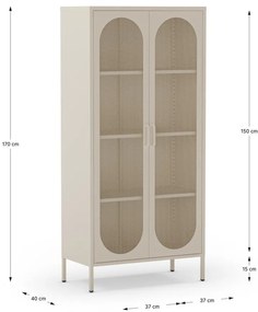 Кремаво шкафче 80x170 cm Diora – Marckeric