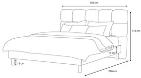 Зелено двойно тапицирано легло с включена подматрачна рамка 160x200 cm Kumo – Bobochic Paris