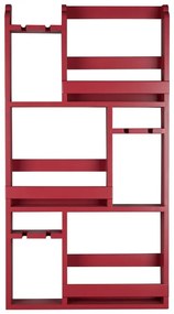 Червен стенен стелаж за вино от масивно каучуково дърво за 12 броя бутилки 80x120x10 cm Myron – Dutchbone