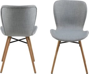 Sada 2 světle šedých jídelních židlí Actona Batilda