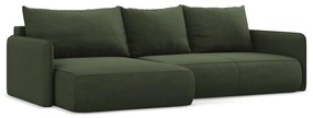 Зелен разтегателен ъглов диван с място за съхранение (ляв ъгъл) Nanea – Makamii