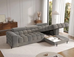 Ъглов диван Freyia-Тъмносив-Десен