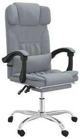 349741 vidaXL Масажен наклоняем офис стол, светлосив, текстил