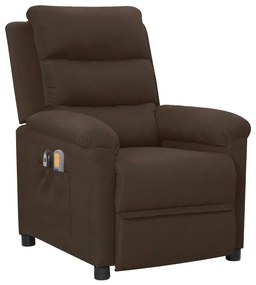 3098980 vidaXL Електрически масажен стол, тъмнокафяв, текстил
