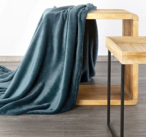 Плюшено одеяло с релефен модел в синьо Ширина: 150 см | Дължина: 200 см