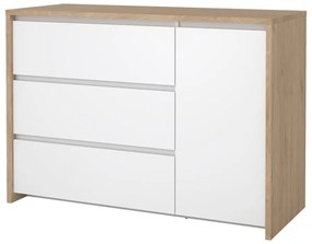 Скрин от дъбов декор в бял и естествен цвят 119x84x48 cm Next – Tvilum