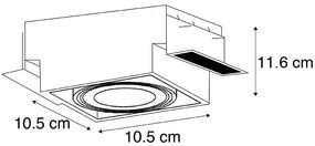 Вграден прожектор черен GU10 AR70 без рамка - Oneon