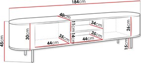 ТВ шкаф Lygrint II-черен мрамор - черно
