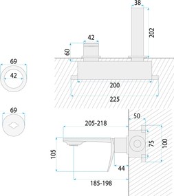Смесител за мивка за вграждане REA VISION Titan + BOX