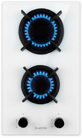 Klarstein Goldflame Domino, газова печка, с 2 котклона, месингови котлони, стъклокерамика