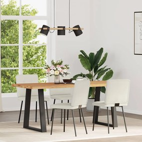 3315166 vidaXL Трапезни столове, 4 бр, кремави, кадифе