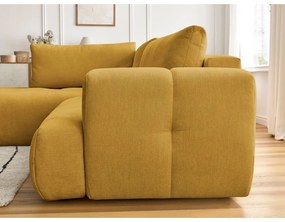 Сгъваем/с място за съхранение ъглов диван в цвят горчица (ляв ъгъл/L форма) Fuji – Bobochic Paris