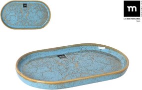 Плато овал LA MEDITERRANEA Scratch Blue, Порцелан - 21×12 cm