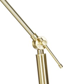 Подова лампа златна регулируема с оранжев абажур и златен интериор 50 см - Editor