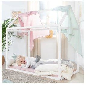 Бяло детско легло тип къща 70x140 cm Montessori – Roba