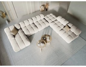 Бежов кадифен модулен ъглов диван (десен ъгъл/U форма) Bellis – Micadoni