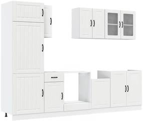 3314801 vidaXL Комплект кухненски шкафове от 8 части "Lucca" бяло инженерно дърво