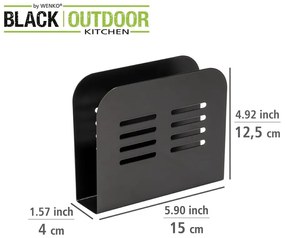 Черен държач за салфетки Black Outdoor Kitchen Baco - Wenko