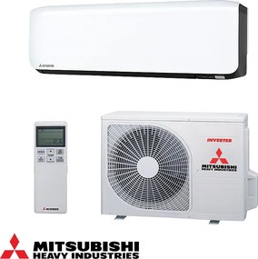 Инверторен климатик Mitsubishi Heavy Industries SRK25ZS-WFB + SRC25ZS-W, 9000 BTU, 20 м2, А+++, Wi-Fi, R-32, Бял/Черен