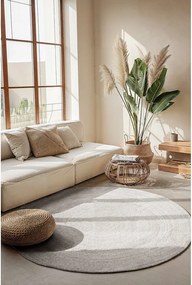 Бял двустранен/ръчно изработен ютен кръгъл килим ø 140 cm Braided – Hanse Home