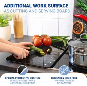 Капаци за печка в комплект от 2 броя от закалено стъкло 52x30 cm Rosemary - Maximex