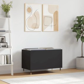 Sonata H Шкаф за грамофонни плочи черен 74,5x38x48 см инженерно дърво