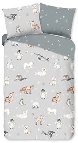 Сиво единично фланелено детско спално бельо 140x200 cm Cira – Good Morning