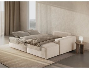 Бежов разтегателен ъглов диван от букле (десен ъгъл) Jodie – Micadoni Home