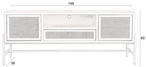 Черна маса за телевизор от масивна ела 148x60x38 cm Yasu – Dutchbone