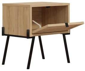 Нощно шкафче в дъбов декор в естествен цвят Ecrin - Marckeric