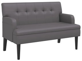 372151 vidaXL Пейка с облегалка, сива, 112x65,5x75 см, изкуствена кожа