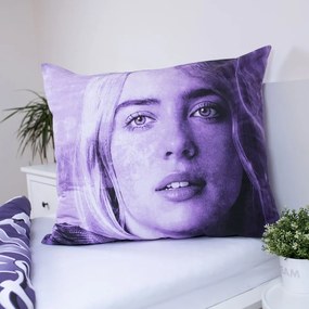 Лилаво единично памучно детско спално бельо 200x140 cm Billie Eilish – Jerry Fabrics