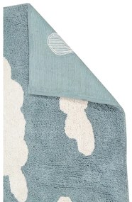 Син ръчно изработен памучен детски килим подходящ за пране 120x160 cm Clouds Vintage Blue – Lorena Canals