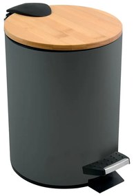 Тъмносиво стоманено кошче за боклук с педал 5 l Adonis – Spirella