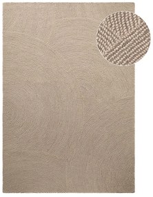 Бежов ръчно изработен вълнен килим 80x150 cm Eleni Light Beige – Hanse Home