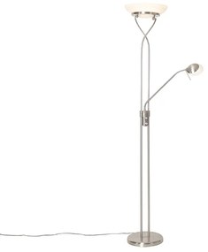 Стоманена подова лампа с LED и димер с лампа за четене - Empoli