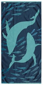 Синя плажна кърпа 90x180 cm Dolphin - DecoKing