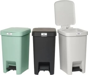 Кош за боклук с педал Brabantia StepUp 1008479, 16 л, Екологични материали, Голям отвор, Тъмносив