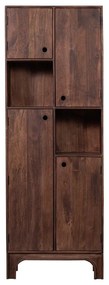 Тъмнокафяво шкафче от масивно манго 75x210x45 cm Staes – WOOOD