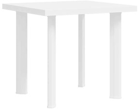 48802 vidaXL Градинска маса, бяла, 80x75x72 см, пластмаса