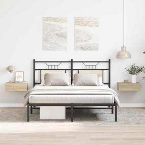 800313 vidaXL Нощни шкафчета за стена, 2 бр, дъб сонома, 40x30x15 см