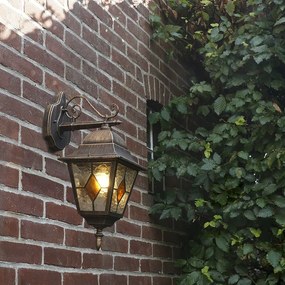 Винтидж външна стенна лампа бронзова - Antigua Down