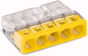Wago Бърза връзка 5х0,5-2,5 mm2 (100бр.) жълта за твърд проводник - 2273-205