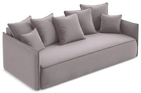 Кадифен разтегателен диван с място за съхранение в цвят лавандула 225 cm Hula – Makamii